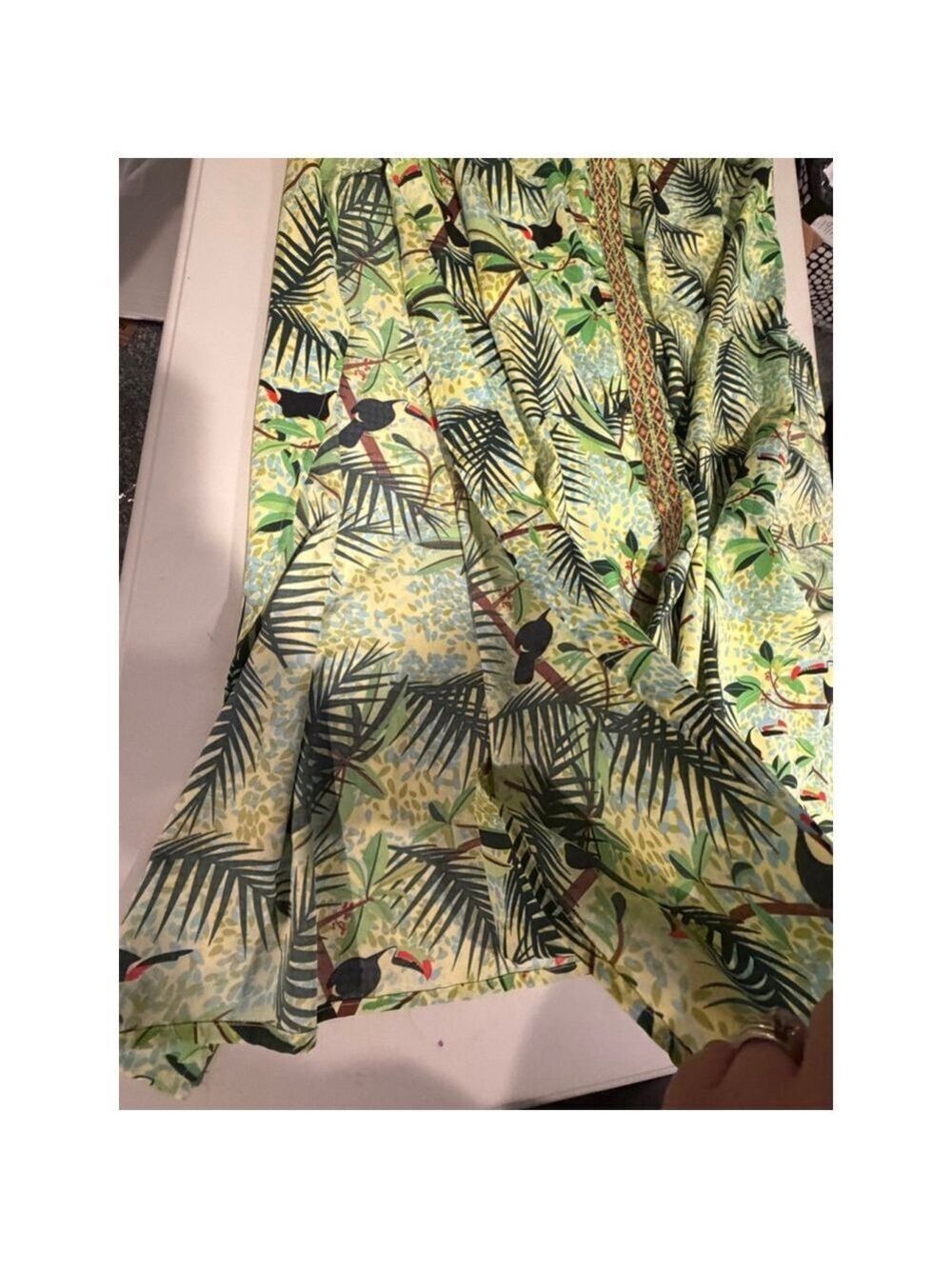 America & Beyond Green Tropical Print Maxi Dress M - Picture 9 of 11